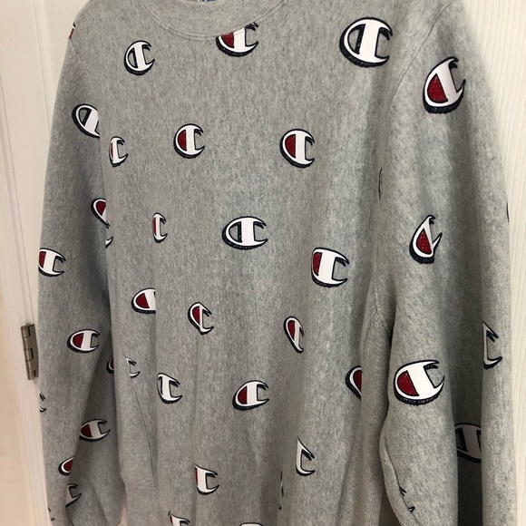 Champion reverse weave all over print crew neck size Small - Picture 4 of 5
